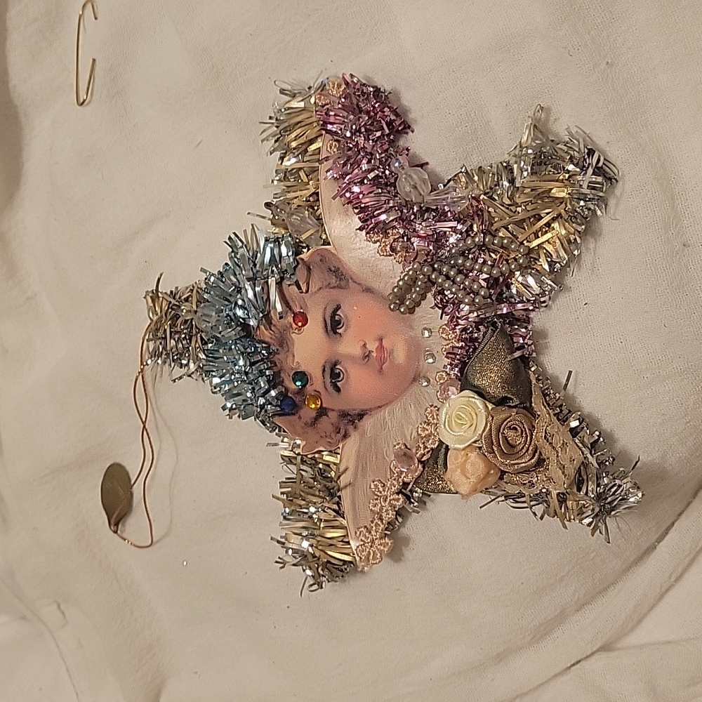 ANTIQUE  Katherine's  Victorian Christmas "over the top" Ornament,Angel.Cherub